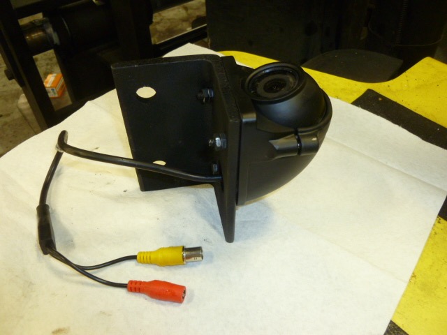 Heavy Duty Forklift Roof Mount "L" bracket with video camera surveillance safety camera solution