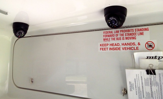 Prisoner Transport camera system twin cameras in conversion bus