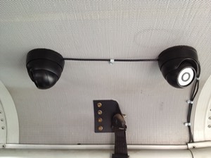 Extradition Transportion camera security camera system dual cams exposed cables per customer request