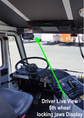 Yard truck trailer swapper Driver Safety Live View 5th wheel King Pin locking jaws Display