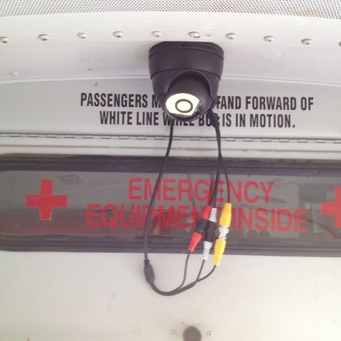Alternative School Bus Security Camera system tape connectors and leave service loop