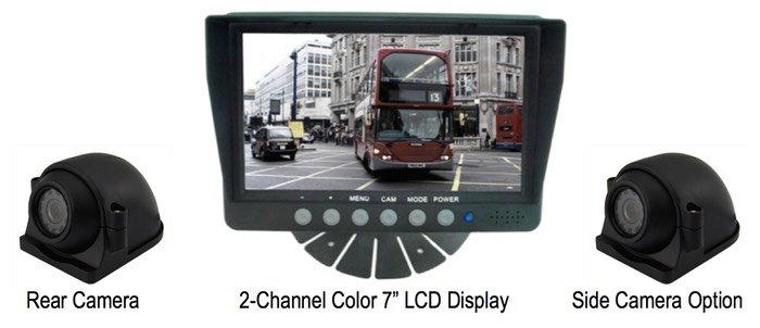 Low cost LCD rear vision vehicle camera system LCD display, for backup safety rear vision backup view and side view camera application SiteVer